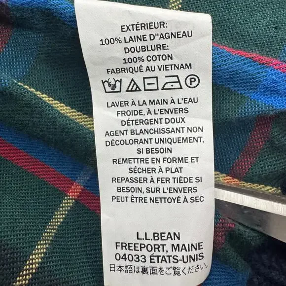 Men's L.L.Bean Classic Ragg Wool Sweater Full-Zip Flannel-Lined Navy XXL Tall - Picture 9 of 11